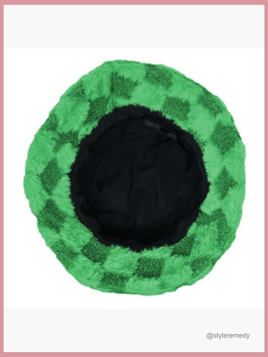 Faux Fur Bucket Hat Adjustable Drawstring Lightweight Windproof